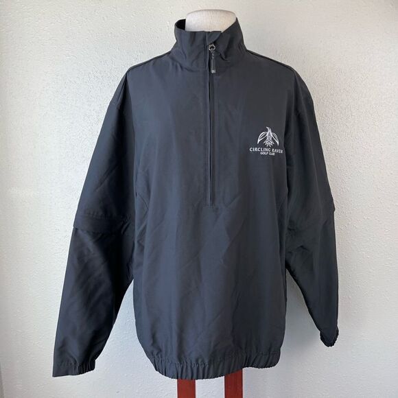 Cutter Buck Windtec Circling Raven Golf Course Half Zip Jacket Size M EUC - Picture 1 of 10